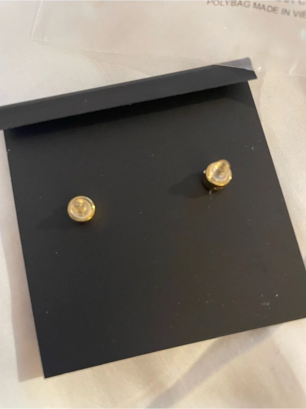 COACH Gold Heart Logo Stud Earrings - Picture 13 of 13
